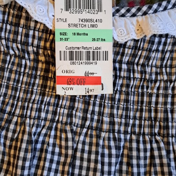 *NEW* Black and White Gingham Dress 18 Months - Picture 4 of 4